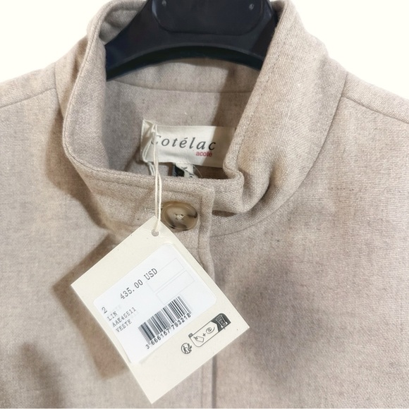 Cotelac Wool Blend Tan Boxy Short Jacket With Mandarin Collar Size 2/US8 ($435) - Picture 5 of 13